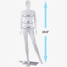 70  Female Mannequin Realistic Display Head Turns Dress Form W  Metal Base White