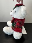 Dan Dee Snowflake Friends 1999 White Teddy Bear Plush W  Plaid Jacket   Hat