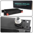 Universal 28 Row Aluminum Engine trans Oil Cooler Black