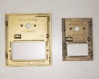 2 Vintage Brass Post Office Box Doors   Frames Salsbury   nice 