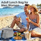 Flowfly Insulated Reusable Lunch Bag Adult Large Box For Large  Gray