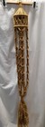 Macrame Plant Hanger Large Heather Brown-54  Lg-bird Cage Top-twist-square Knot