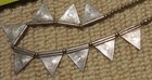 Tri - Angle Decor  Beads On String   Sterling Silver  Native American Necklace 