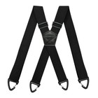 Men s Adjustable Elastic Suspenders 4 Clip X-back Braces Heavy Duty Black