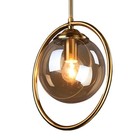 Industrial Vintage Pendant Light Brass Metal Ring With Glass Globe Lamp Shade   