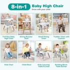 Baby High Chair  8 In 1 Convertible Highchair For Babies   Toddlers   Booster Se