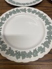 Wedgwood Etruria Barlaston Queens Ware Embossed Celadon Green Cream Salad Plate