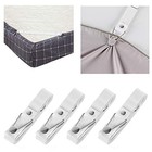 Bed Sheet Holder Straps- Adjustable Fitted Sheet Clips Bed 4 Pcs-short-white