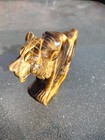 Hand Carved Tiger Sculpture  Tiger s Eye Gem Stone 6 5  Figurine Quartz Crystal