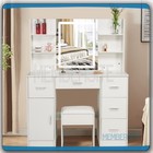 Vanity Table Set With Smart Led Mirror 6 Drawers Stool Makeup Dressing Desk New