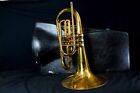 King 1120 F Marching Mellophone - Used  Bright Tone  Hard Travel Case Included