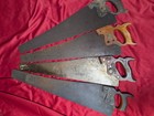 Lot Of 4 Vintage Hand Saws Disston Keystone Challenger Wood Handles