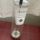 Vintage Marvy Germicidal Disinfectant No 3 Glass Jar Barbershop Hairdresser Mint