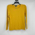 Karen Scott Womens L Saffron Gold Yellow Scoop Neck Long Sleeve Top Nwt Ax33