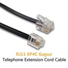 33 Feet Telephone Landline Extension Cord Cable Line Wire With Standard Rj-11   