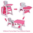 Costway 3 In 1 Baby High Chair Play Table Seat Booster Toddler Feeding Tray