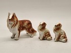 Vintage Set Of Bone China Miniature Collie Dog Family