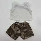 Build A Bear White Tank Shirt Camo Camouflage Army Military Pants Teddy Clothes
