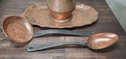 Antique Vintage Solid Copper Tray Pitcher And Serving Set Patina Read 
