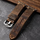 Luxury Genuine Leather Band Thick Cowhide Strap For Apple Watch 42 44 45 46 49mm