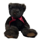 Russ Berrie 14 Inches Bear Teddy Bear Dickens Red Ribbon Tag On 14  Dark Brown