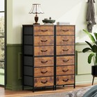 Wlive Tall Dresser For Bedroom  6 Drawer Dressers   Chests Of Drawers  Fabric   
