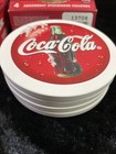 Set Of 4 Coca-cola Absorbent Stoneware Coasters With Natural Cork Backing - New 
