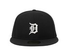 New Era 59fifty Men Boys Cap Black Detroit Tigers Black Small Logo Fitted Hat