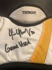 Jsa Autographed Tim Thomas Game Used Throat Signed Pad Boston Bruins