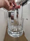 Vintage Mini Crystal Ice Bucket With Silver Tone Handle 14 Faceted Sides
