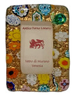 Vtg Murano Glass Venice Italy Millefiori Gold Leaf Mini Photo Picture Frame