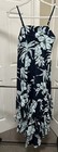 Hawaiian Hula Dress Blue Floral Luau Dance Costume Ruffle Hem Women   s Sz 3 4