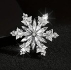 Ice White Rhinestone Silver Snowflake  Winter Pin Brooch christmas Hanukkah Gift