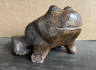 1950 Antique Sewer Tile Frog Signed Ep Folk Art Ohio Pottery Ceramics