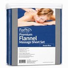 Forpro Premium Flannel 3-piece Massage Sheet Set Ocean Blue