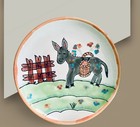 Jmb Mexican Talavera Pottery Set Of 3 Mugs Plus Plate Hand Painted Folk Art