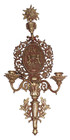 Vtg Pair Antique Brass Wall Sconce Mcm Candle Holders Cherub Angel Large Heavy