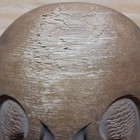 Vintage Japanese Buddhism Mokugyo Wooden Drum Bell Wood Natural Tone Carving