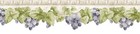 Tuscan Fruit Blue Grapes Vine Beige Molding Sculptured Wallpaper Border 7  Wide