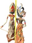 2 Vtg Java Wayang Golek Rod Puppet 25    W stand Indonesian Craftsmanship Colorful