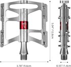 Rockbros 4 Bearings Mtb Bike Pedals Platform Flat Aluminum Alloy 9 16 