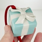Tiffany Blue Gift Box Trinket Christmas Holiday Ornament Bone China Porcelain
