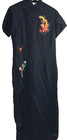 Vintage Yi Fang Black Satin Embroidered Dragon Cheongsam Dress Womens 44 38 x56 