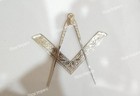Masonic Lodge Ceremonial Silver 6  Large Square And Compass For Bible Class A