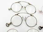 Lot Of 8 Antique Pince-nez Style Eyeglasses Clip On Spectacles Gold Filled Gf