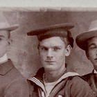 Antique Uss Massachusetts Sailor Photo Mt Vernon Ny Handsome Vintage Military