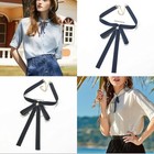 Japanese Ladies Party Long Adjustable Bow Tie Womens Girl Necktie Bowtie Black