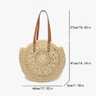 2 Styles Large Round Straw Tote Bag  Fashion Paper Woven Beach Bag