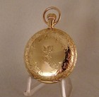 133 Years Old Waltham  10k Gold Filled Hunter Case Fancy Dial Great Pocket Watch