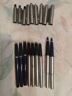 Lot Of 8 Parker Stainless Steel Roller Ball Pens 